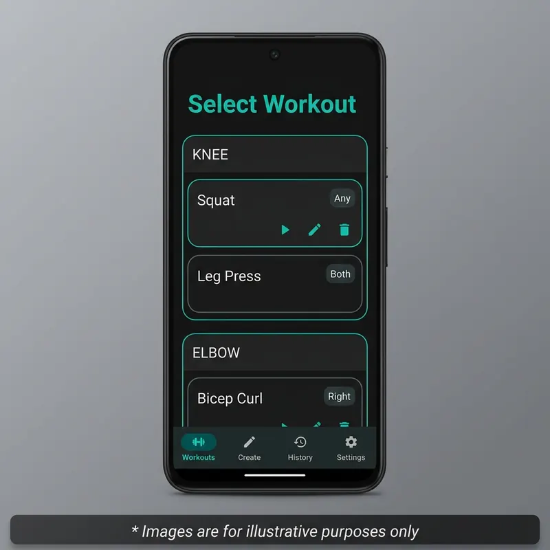 Workout menu list